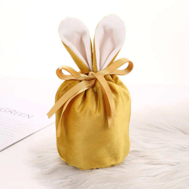 Velvet Bunny Ear Gift Bags for Easter Party Treats