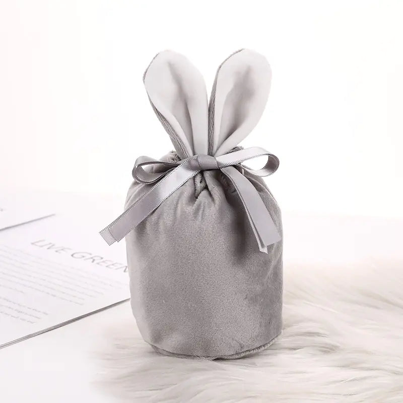 Velvet Bunny Ear Gift Bags for Easter Party Treats