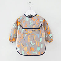 Waterproof Cotton Bib for Kids - Long Sleeve Feeding Apron