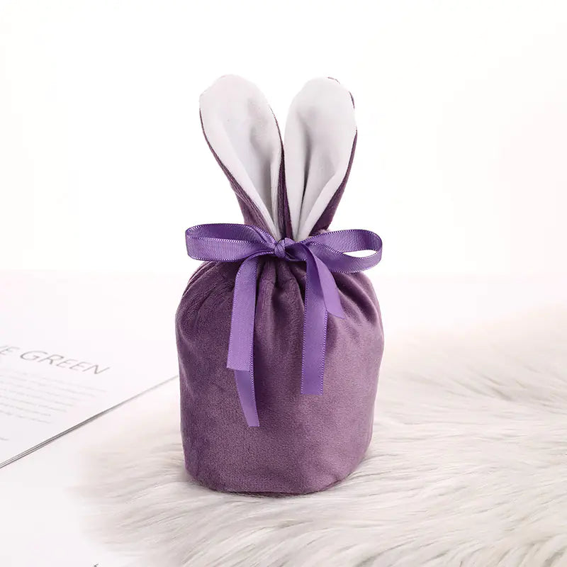 Velvet Bunny Ear Gift Bags for Easter Party Treats