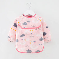 Waterproof Cotton Bib for Kids - Long Sleeve Feeding Apron