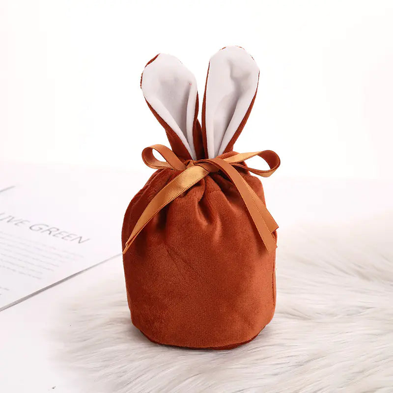Velvet Bunny Ear Gift Bags for Easter Party Treats