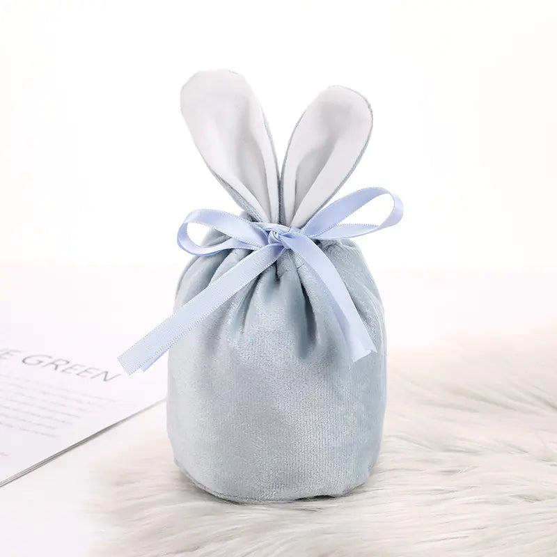 Velvet Bunny Ear Gift Bags for Easter Party Treats
