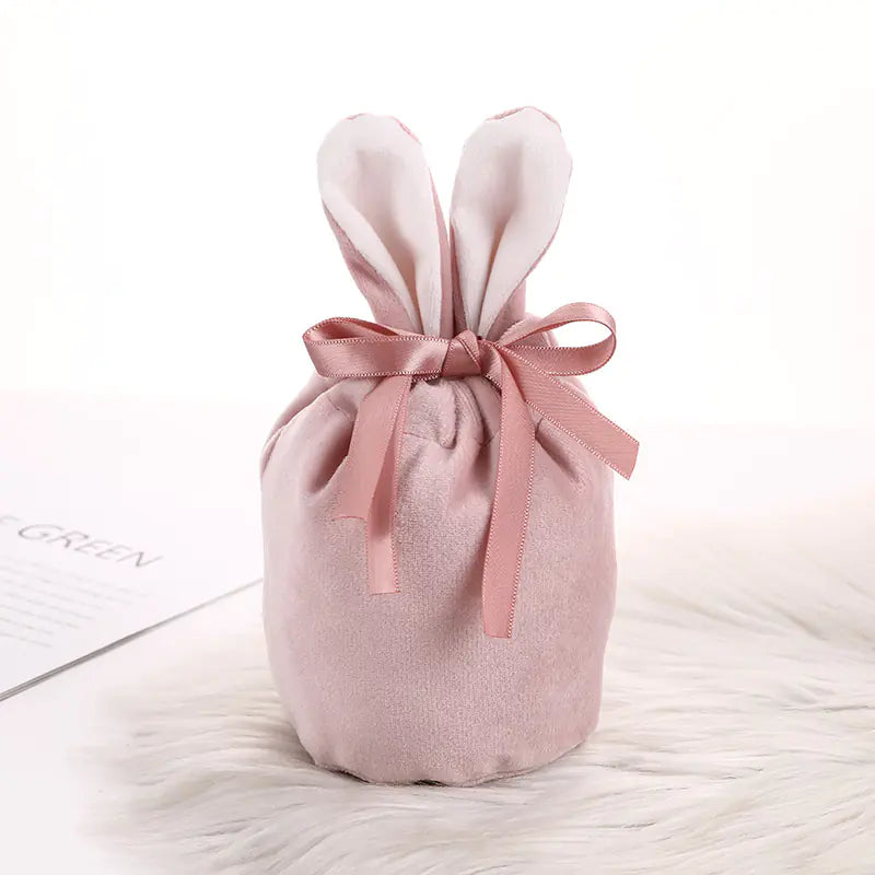 Velvet Bunny Ear Gift Bags for Easter Party Treats